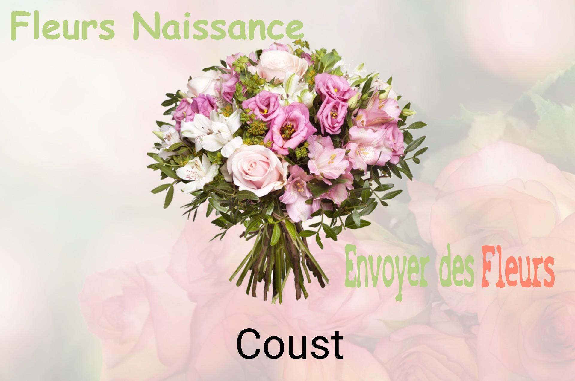 Bouquet de fleurs de naissance livré à Coust